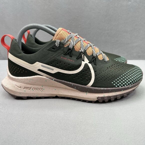 Womens Size 9 Nike React Pegasus Trail 4 Shoes Sequoia Guava Ice Running Sneaker - Picture 1 of 8